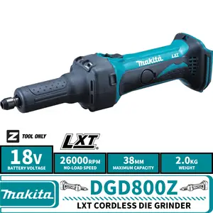 Makita - DGD800RFE - Amoladora recta con 2 baterías, Li-Ion, 18 V, 3 ah, 6  mm, caja de plastico,  - Tienda online de herramientas  eléctricas