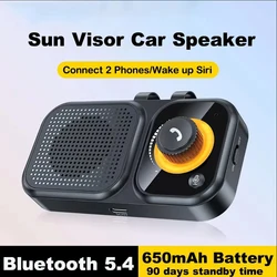 Bluetooth Speaker Handsfree Car Kit with Sun Visor Clip and Ambient Light (BT17 V5.4)