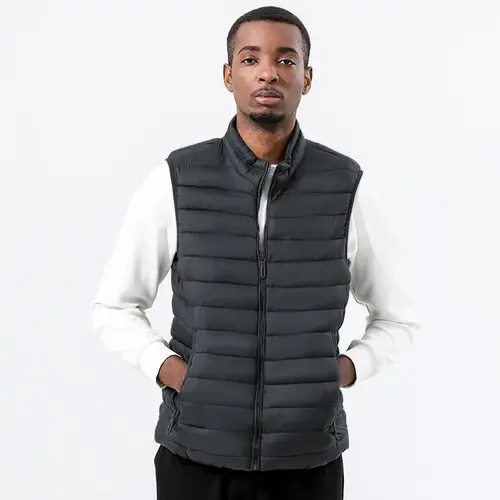 Autumn Winter Men's Vest Stand Collar Plus Size Casual Sleeveless Warm Waistcoat Jacket Wholesale Cotton Padded Outerwear - Image 5