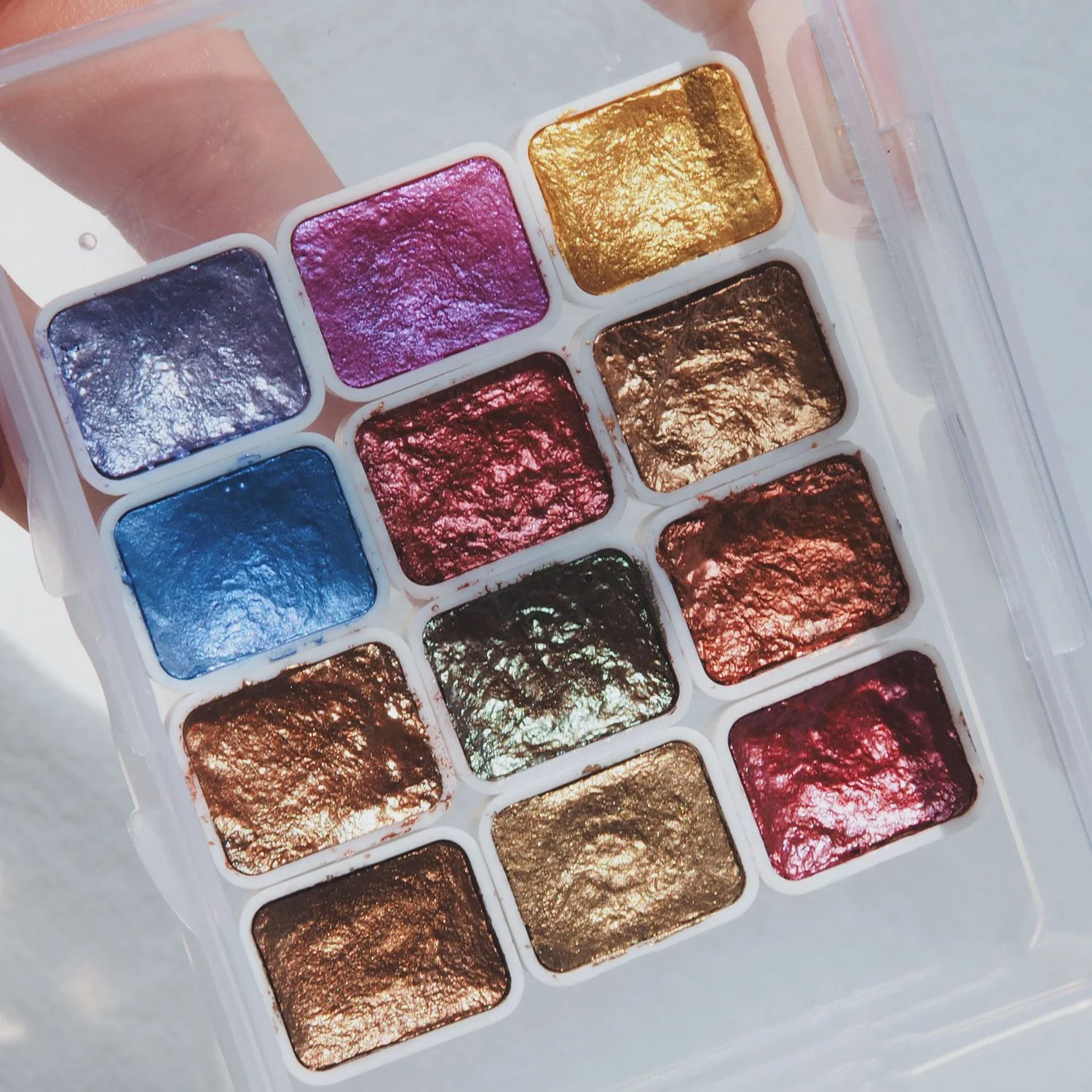 6/12/32/36pcs Nail Solid Pigment Nail Art Decor Watercolor Manicure Metallic Paint Draw Chrome Glitter Powder Flowers Nails Set nail pigment
