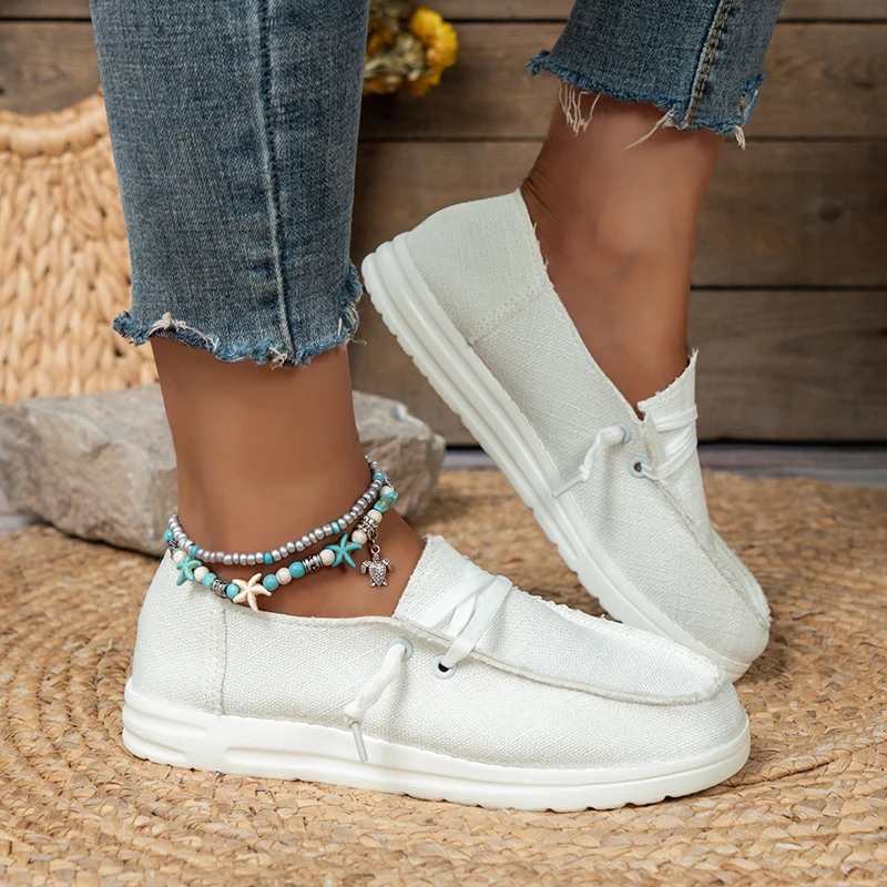 Summer Women Fashion Vulcanized Sneakers Platform Solid Color Flat Ladies Shoes Casual Breathable Wedges Ladies Walking Sneakers - 4