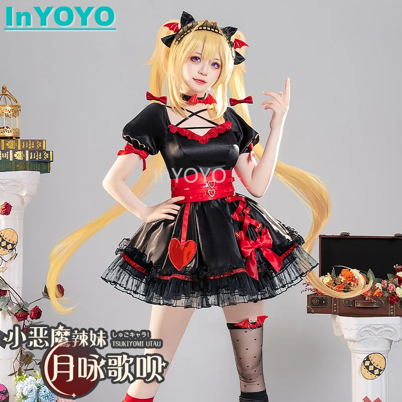 

InYOYO Tsukiyomi Utau Cosplay Costume Shugo Chara Little Devil Hot Girl Outfit Lovely Dress Halloween Party Outfit For Women New