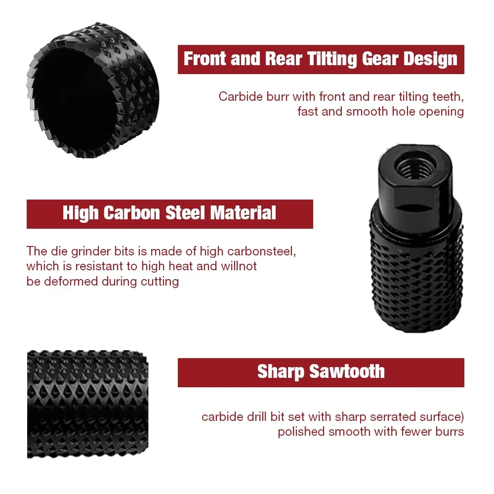 M10/M14 Round Grinding Head Rotary Grinder High Carbon Steel Hole Opener For Metal And Wood Carving/Polishing/Engraving