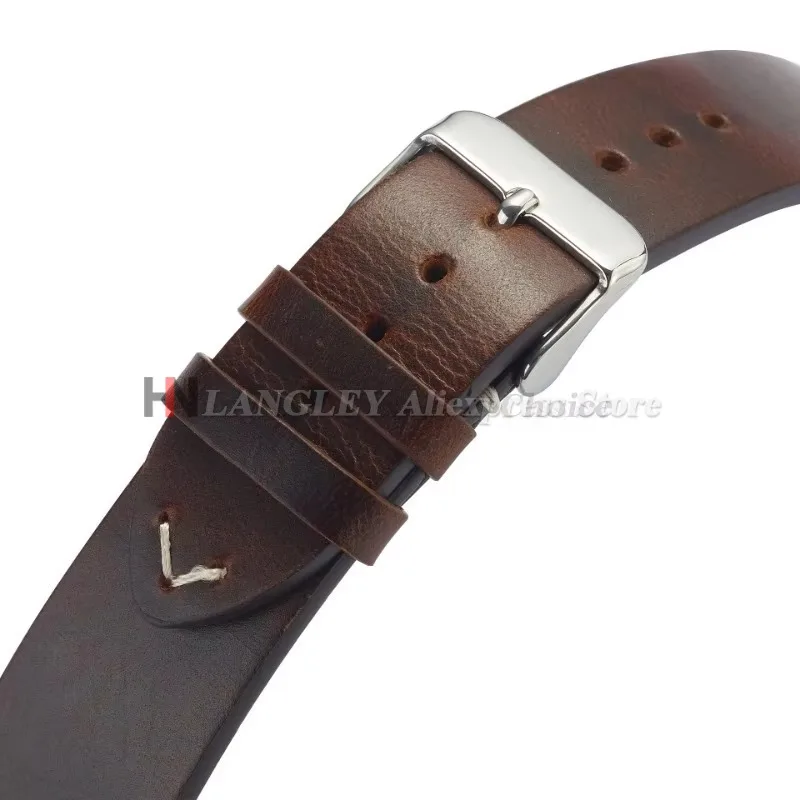 Vintage-Inspired Oil Wax Leather Quick Release Watch Strap – Premium Business Wristband