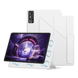Magnetic Tri - Fold Smart Stand Tablet Case with Flip Cover for LEGION Y900 13 inch (White)