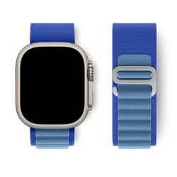 Nylon Alpine Loop Strap for Apple Watch - Durable and Stylish Bracelet Band (Blue)