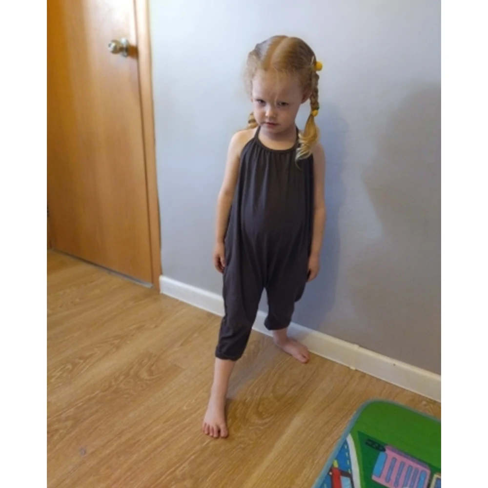 Summer Toddler One-Piece Girls Romper Jumpsuit Clothes Kids Baby Solid Cotton Outwear Bodysuit Children Harem Pants Strap Backle