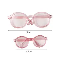 Doll Accessory Transparent Plastic Glasses Transparent Candy Color Round Transparent Glasses 6.5CM 9CM Miniature 2