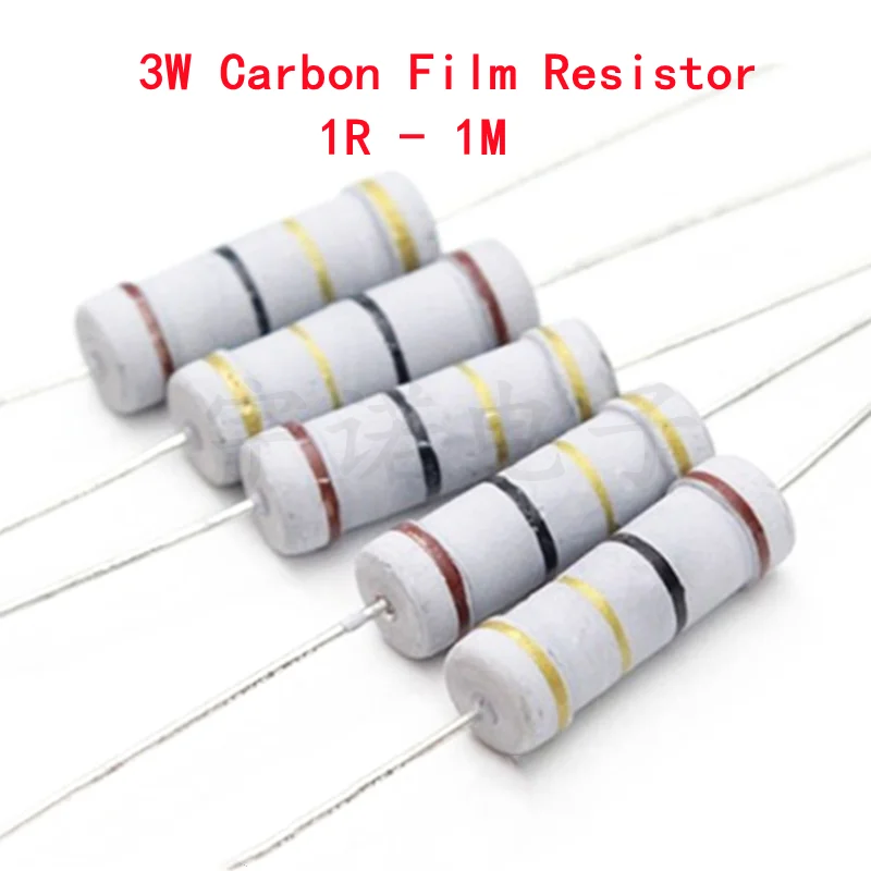 3W Carbon Film Resistor 5% 1R-1M 20piece
