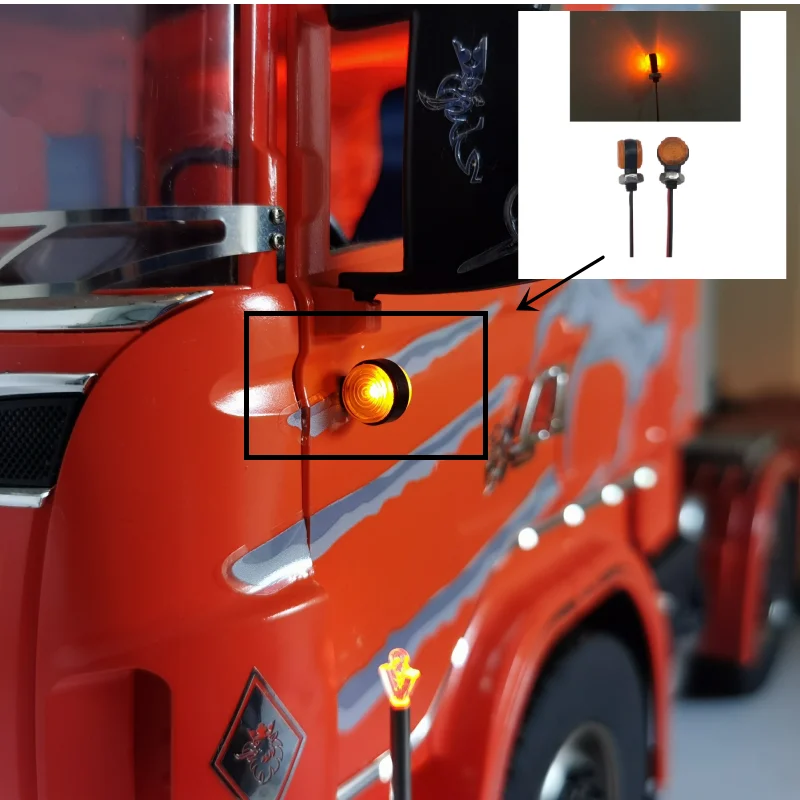 Luci Laterali Di Ingombro A Led Per 1/14 Tamiya Rc Truck Tractor Outline Marker Lamps 56360 Scania Man Tgx Actros Upagrade Parts