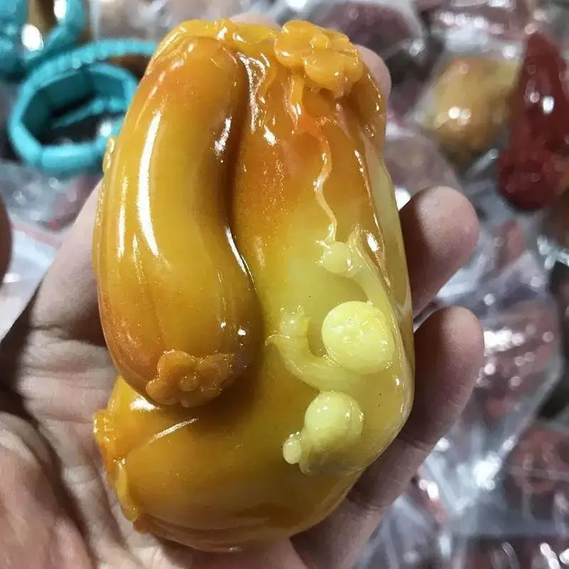 Yunnan 황롱 옥 핸드헬드 조각, 부드러운 모든 것, 여러 어린이와 축복, 핸드 헬드 놀이 파이