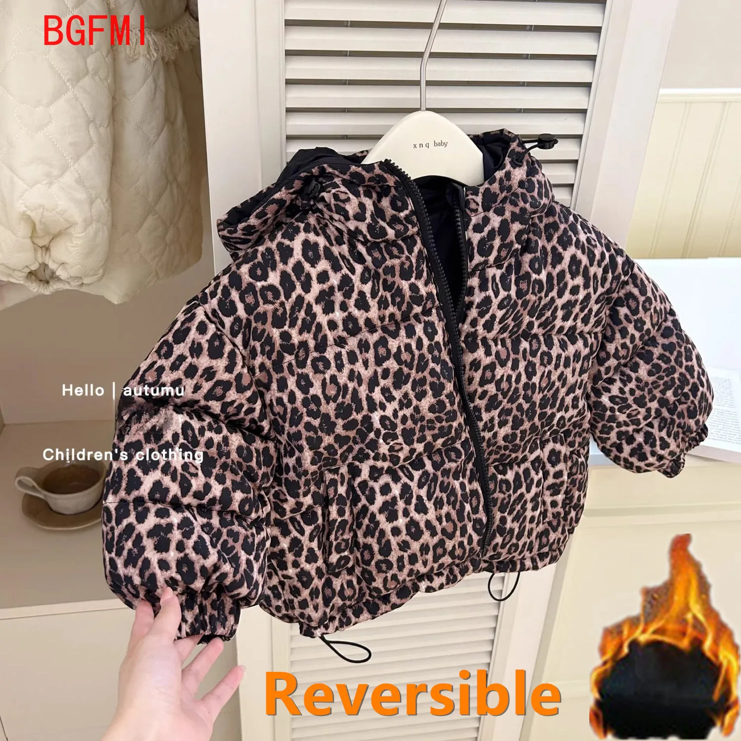 Teenager Leopard Print Winter Jackets For Kids Boys Girls