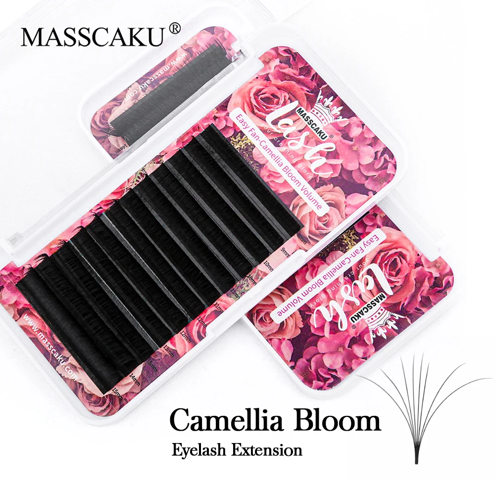

MASSCAKU Easy Fan Eyelash Extension Soft Faux Mink Lash Russia Volume Handing Making Fast Bloom Flowering Professional Lashes