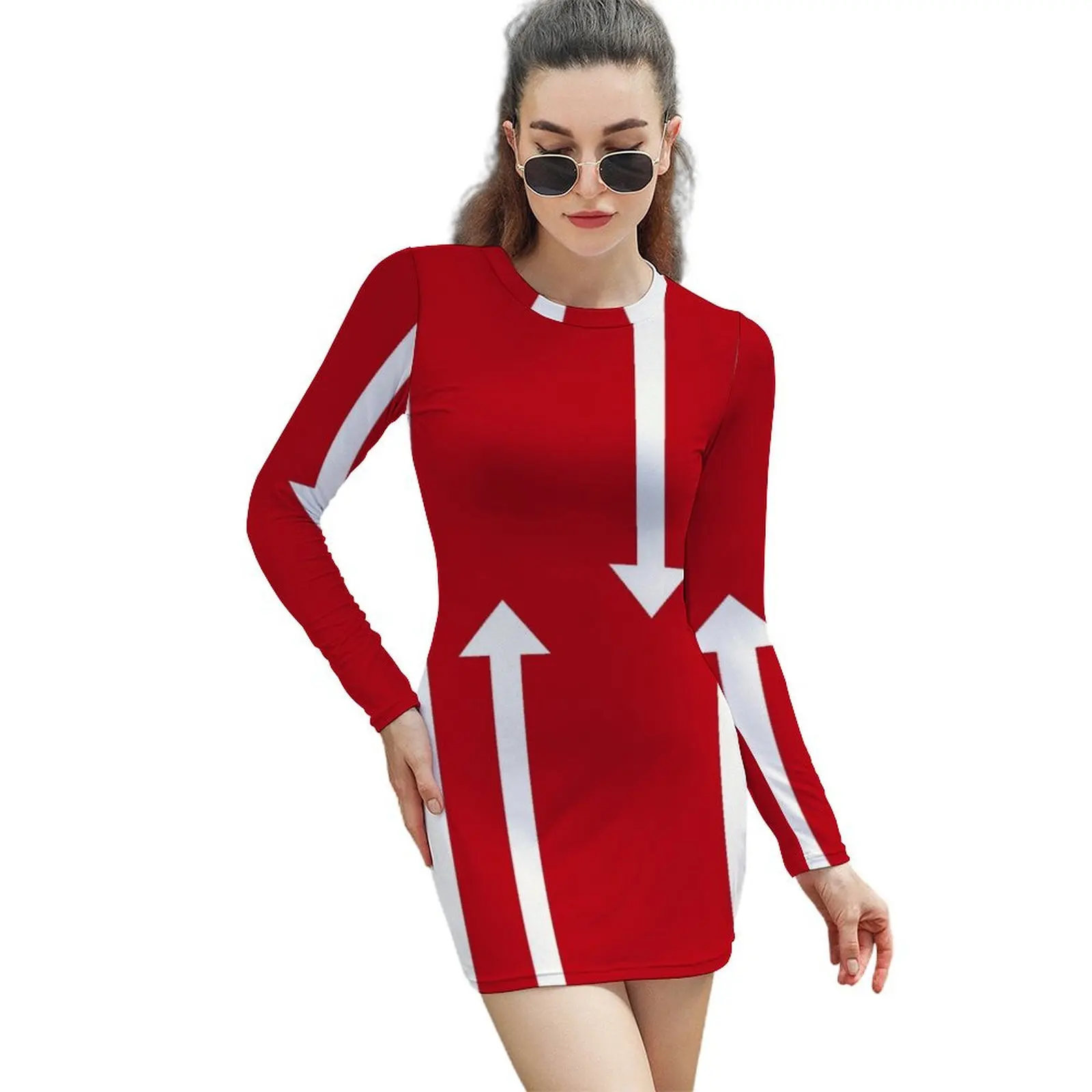 

Stylish 60s Mod Arrows Mondrian Long-Sleeved Sheath Dress dresses for special events women long dresses
