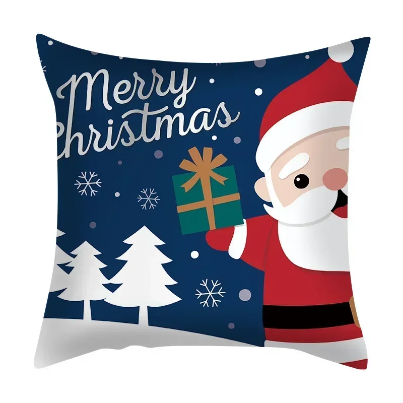 45cm Christmas Cushion Cover Merry Christmas Navidad Home Decor, Xmas Noel Pillow Case for Sofa, New Year Gift Ideas