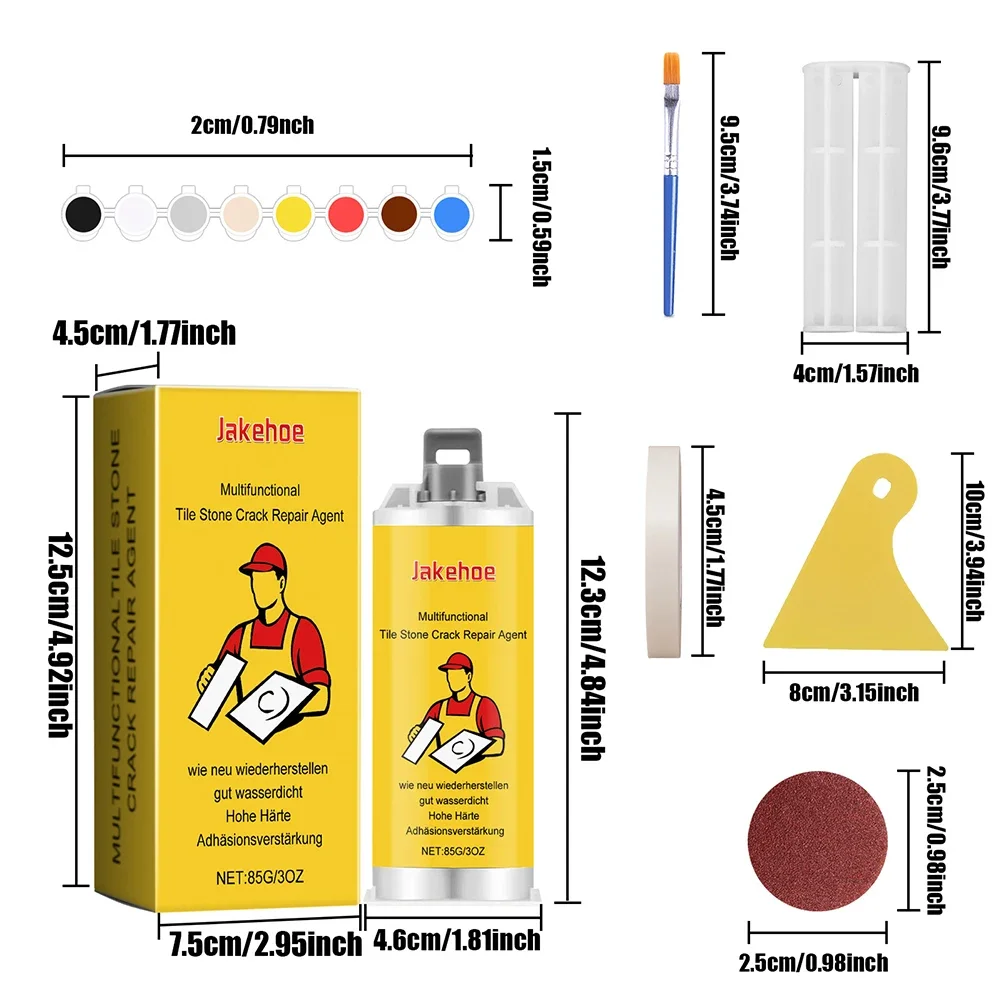 Tile Stone Cracks Repair Kit Strong Adhesive Tile Filling Glue Long Lasting Granite Marble Filling Adhesive Cracks Repair porcelain repair kit ceramic repair paste tile glaze repair paste ceramic repair agent tile repair kit tile repair cream ceramic tile repairing tool set