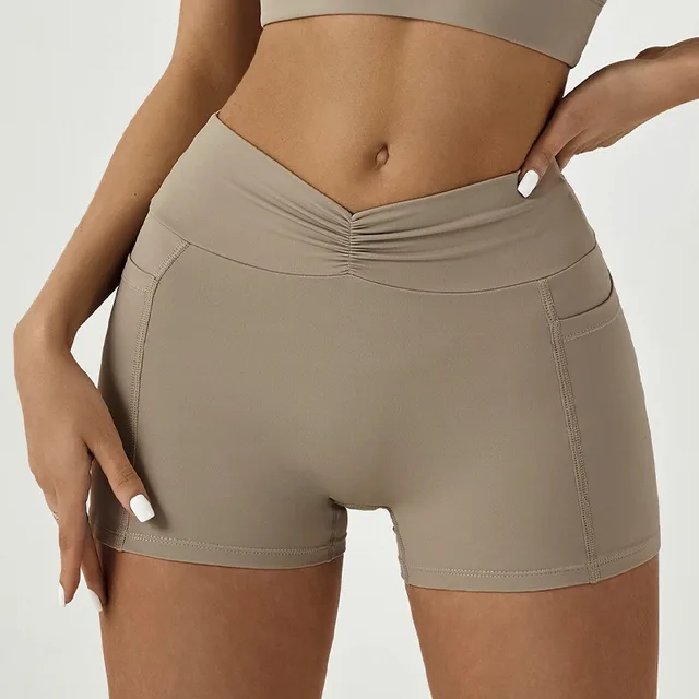 47825-754aba.jpg Tight Fitting Hip Yoga Shorts Pockets Women High Waisted Fitness Outdoor Leggings Scrunch Lifting Yoga Biker Shorts