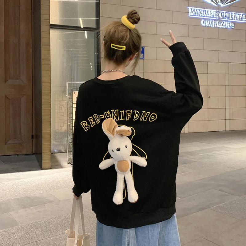Women's Sweater Spring Autumn New Bear Harajuku Pullover Loose Sweatshirt Top