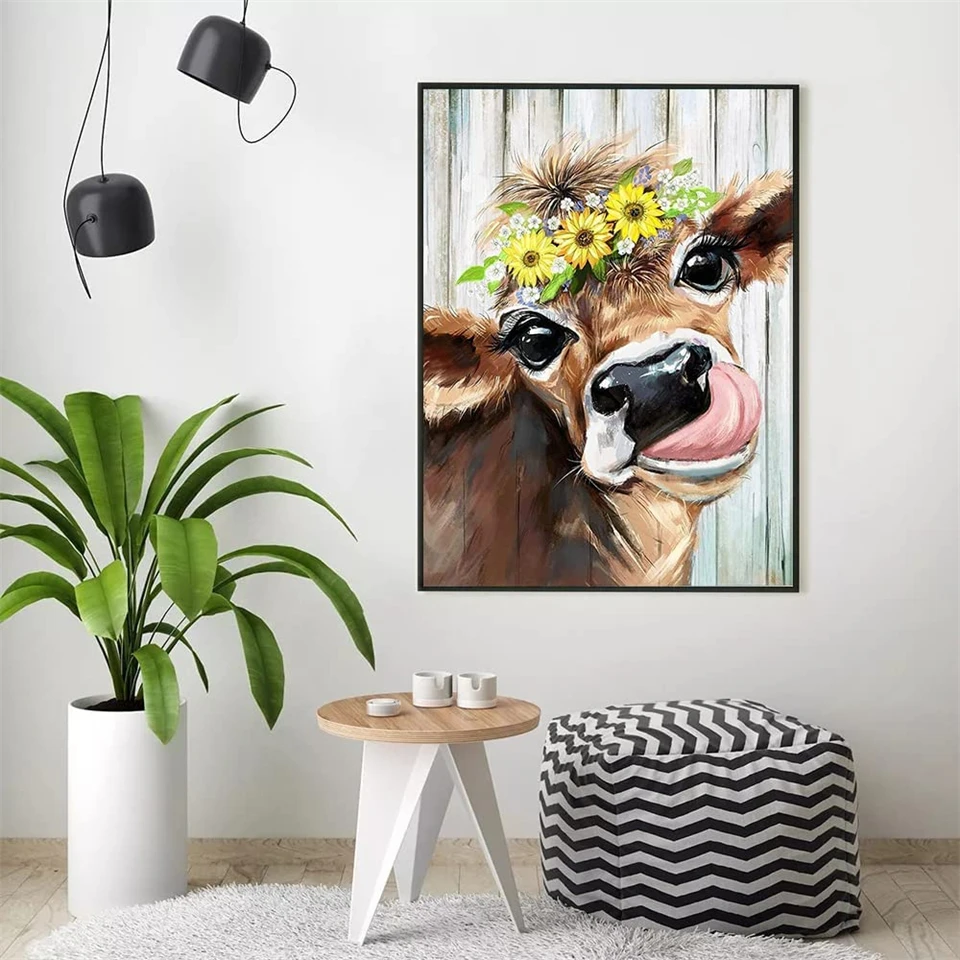 Abstract Floral Cow Diamond Painting 