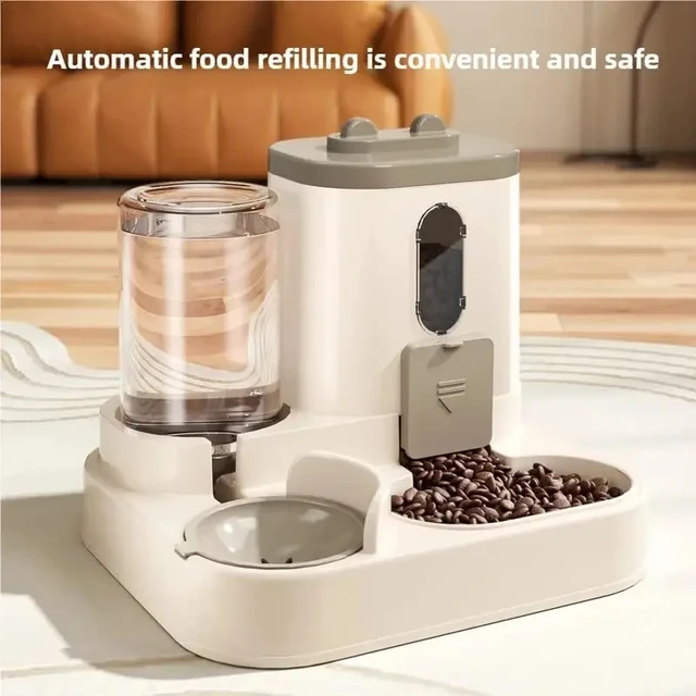 Dog & Cat Automatic Feeder & Waterer Set: Gravity Design, Leak-Proof, Spill-Proof, Anti-Slip, Easy to Clean, Built-In Food Bowl 2