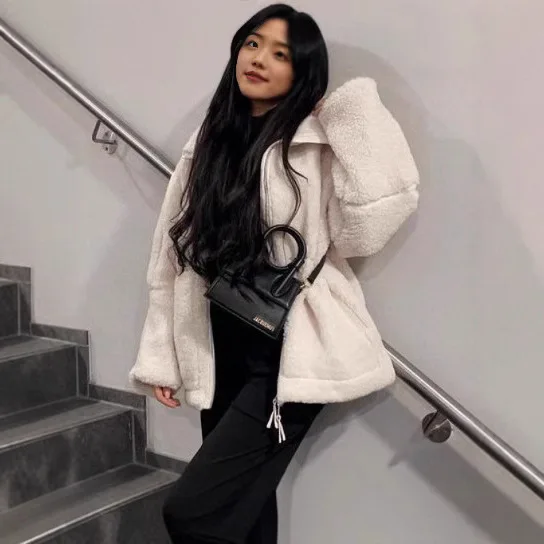 جديد المرأة جاكيت من الصوف الخريف الشتاء سستة ملابس خارجية الدافئة أفخم السترات Harajuku عادية فضفاض الإناث معطف سميك القمم الملابس