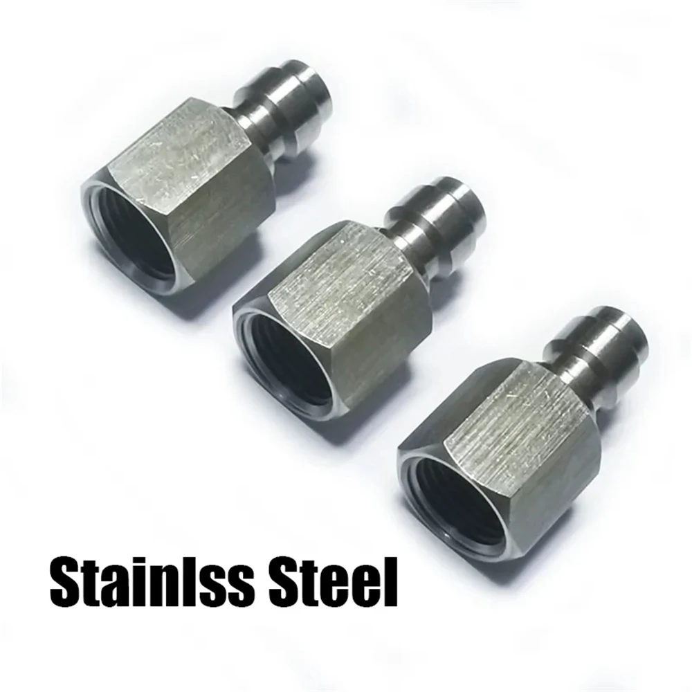Stainless Steel 8mm Quick Disconnect Charging Hose Release Coulper Male Plug 1/8&ldquo;BSPP / 1/8&rdquo;NPT / M10*1.0 Threads quick connect fittings refrigeration tool adapter