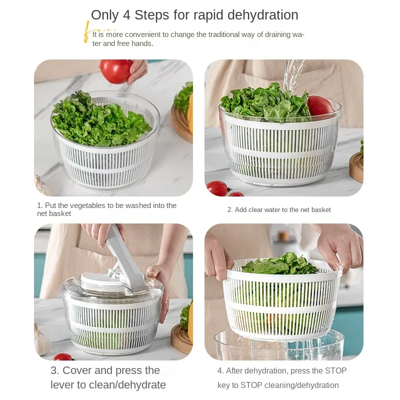 Vegetables Salad Spinner Lettuce Leaf Vegetable Dehydrator Multifunctional Vegetable Washer Salad Dryer Mixer