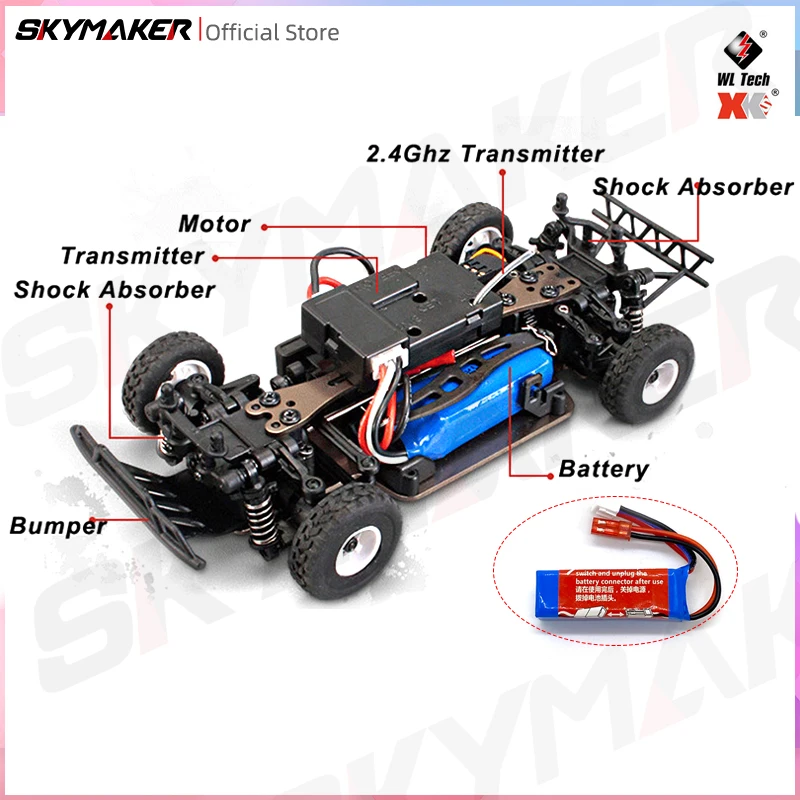 Wltoys Original Lipo Battery 7.4V 400mAh 20C 1/28 RC Car Lipo Battery For 284161 284010 284131 K969 K989 Parts 2S Charger