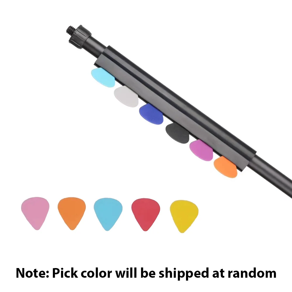 Supporto Per Plettri Da Microfono - Portaplettri In Gomma Da 18cm Con 5 Plettri Inclusi, Per Chitarra Acustica/Elettrica - Foto 6