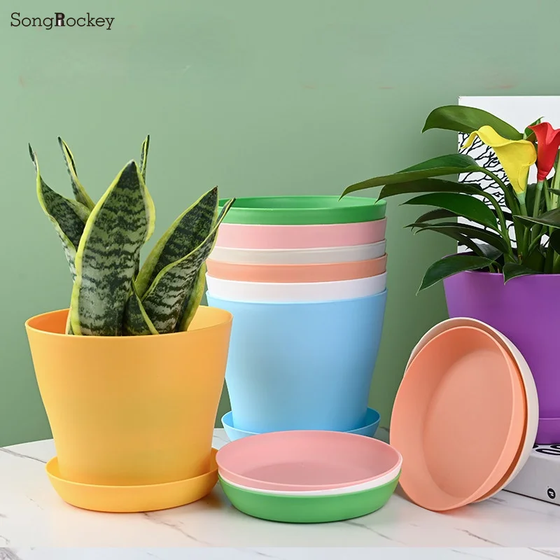 5Sizes Flower Pot Round Planters Mini Vase for Succulents Home Office Decor Planting Supplies hydroponic flower pot flower pot flower vase plant pot