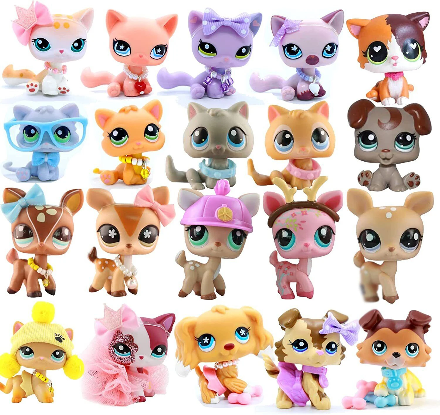 Littlest Pet Shop Toys lps Collie Short Hair Cat Cocker Spaniel Great Dane  Deer