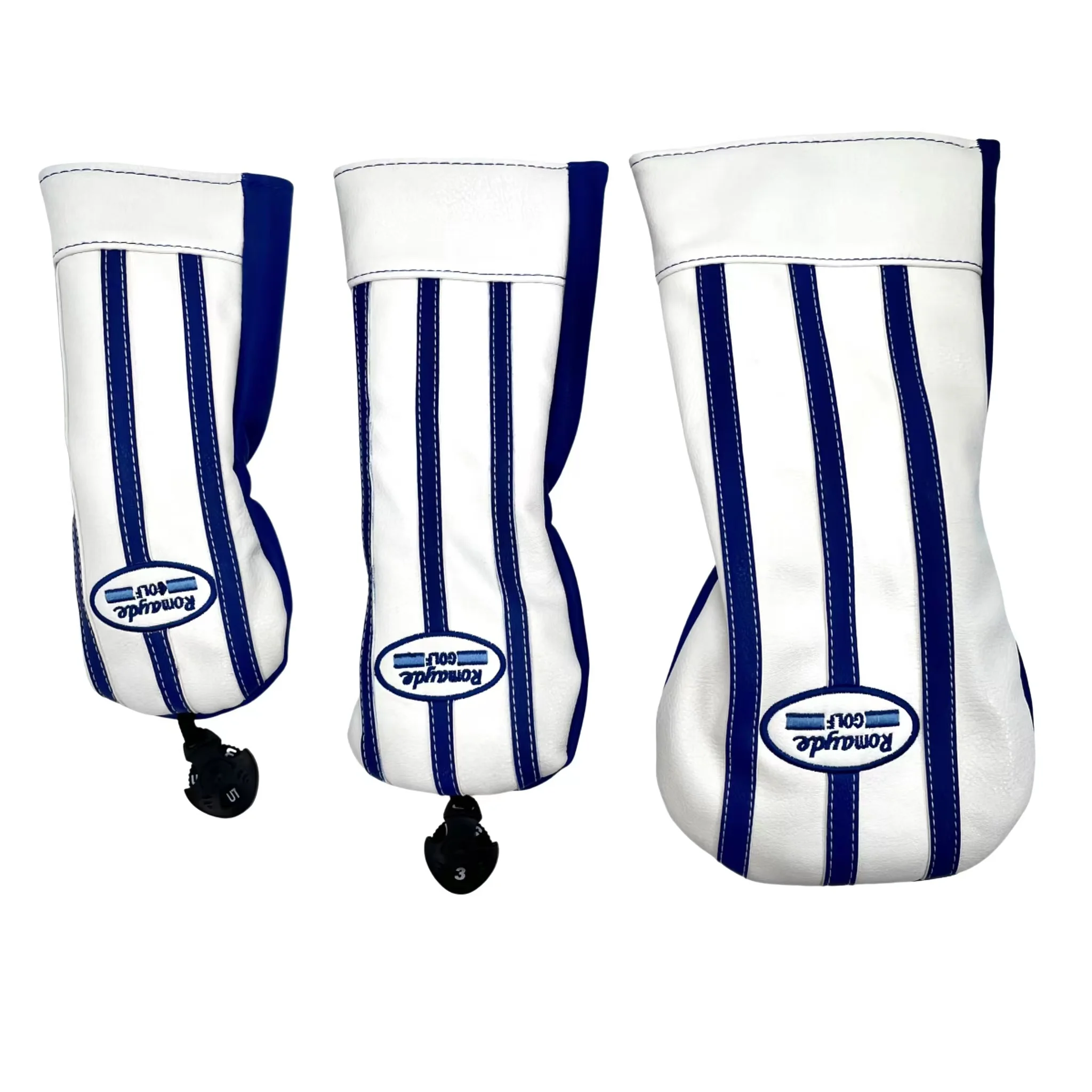 Golf stripe pattern Head cover Driver Head Covers Fairway Wood Head Covers Hybrid Head Covers Wood Head cover Pu Leather 5