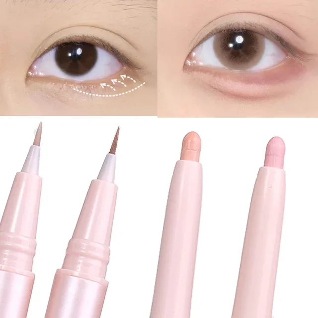 Multifunktion ale doppel endige liegende Seidenraupen stift Text marker Make-up Stift nackt flüssige Kontur Liner Augen aufheller Make-up Stick