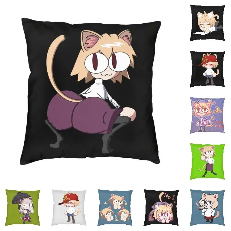 

Neco Arc Funny Meme Pillow Case 45x45cm Decoration Fashion Cartoon Animation Cat Chair Cushion Square Pillowcase