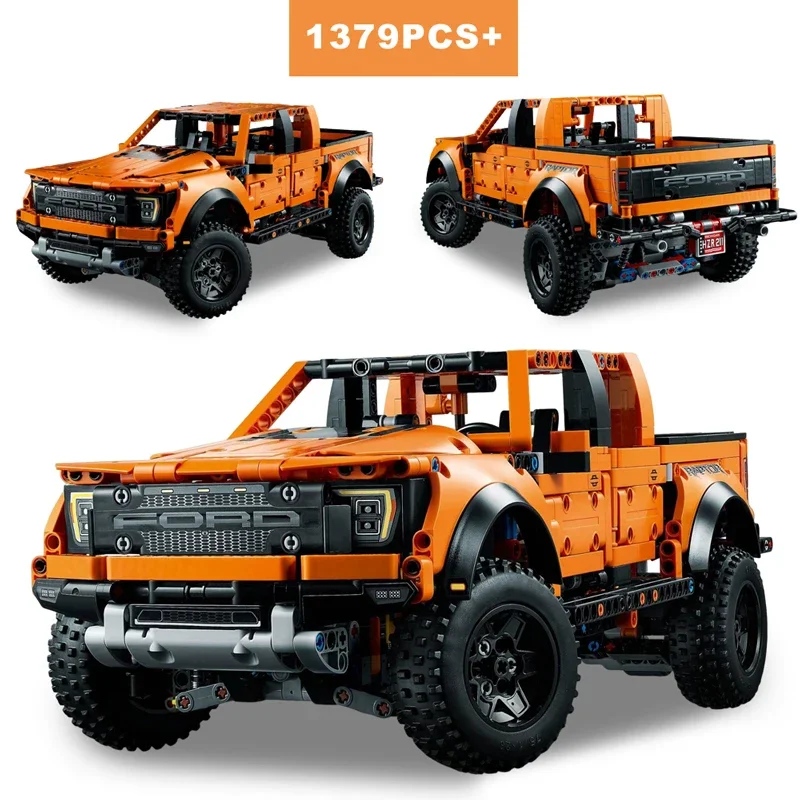 

1379 шт. технические строительные блоки Ford Raptors F-150 пикап грузовик спортивный автомобиль Модель гоночного автомобиля игрушки для детей подарок