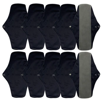 Set da 10 pezzi Assorbenti mestruali riutilizzabili per donna Assorbenti lavabili in carbone di bambù Assorbenti in tessuto ecologico 1