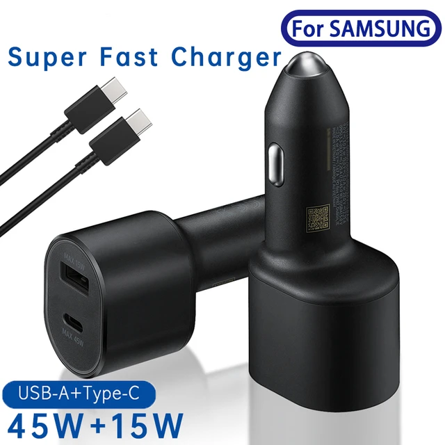 Chargeur Samsung Charge Rapide, 45W Secteur USB C et 2M Câble pour Galaxy  S23/S22/S21 Ultra/S20