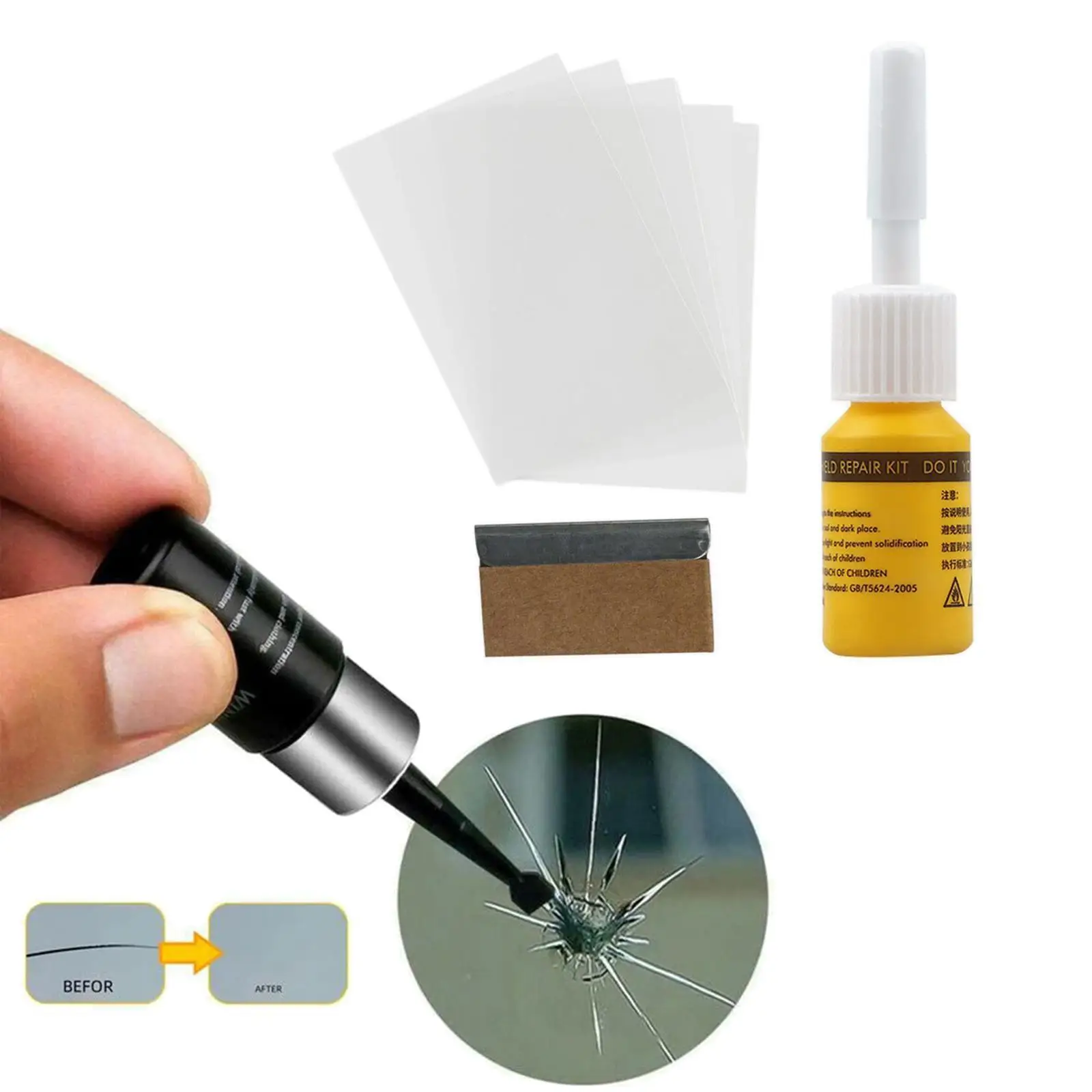2/3/5 Glass Repair Fluid Windshield Crack Repair Tool DIY Cracks Glass Filler