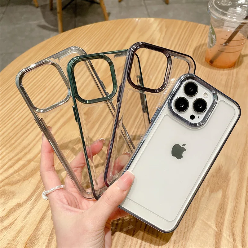 

For iPhone 13 14 Pro Max Hybrid Armor PC iPhone 12 11 xs x xr 7 8 plus Drop Resistant Camera Protection Transparent Case