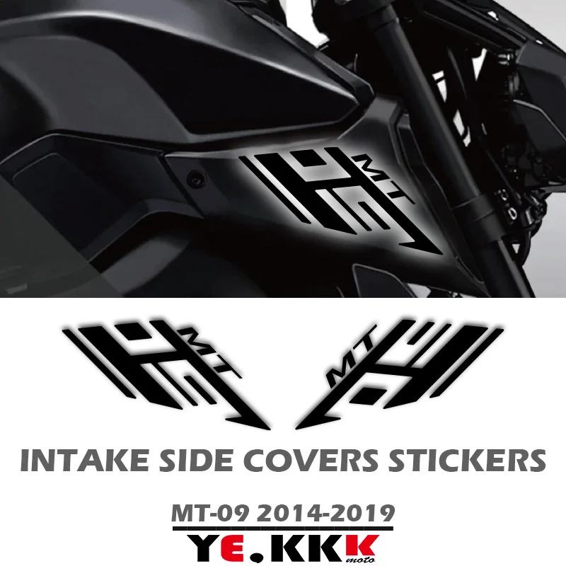 for yamaha mt09 mt 09 mt 09 mt 09sp tank fairing sticker air inlet waterproof decals intake scoop logo accessories 2014 2020 For YAMAHA MT09 MT-09 MT-09SP FZ09 Air Intake Side Cover Sticker Set Fairing Decals Hollow Out Custom 2014-2019