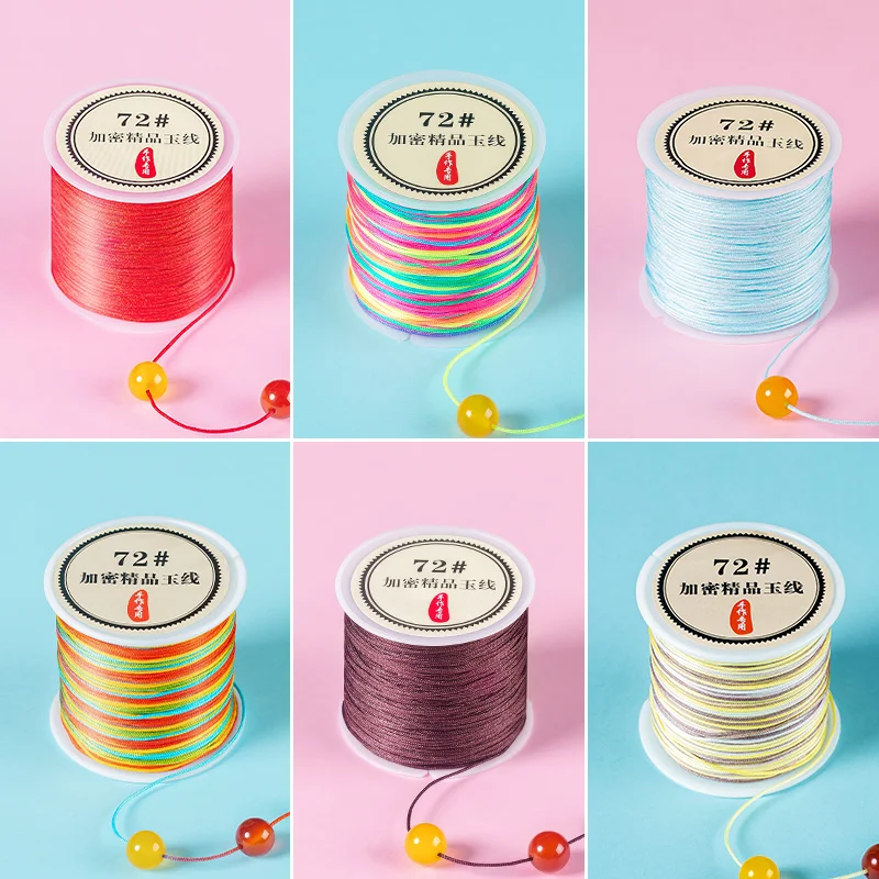 Nylon Cord 50M/Roll 0.8mm for Chinese Knot Macrame Bracelets DIY Tassels Beading