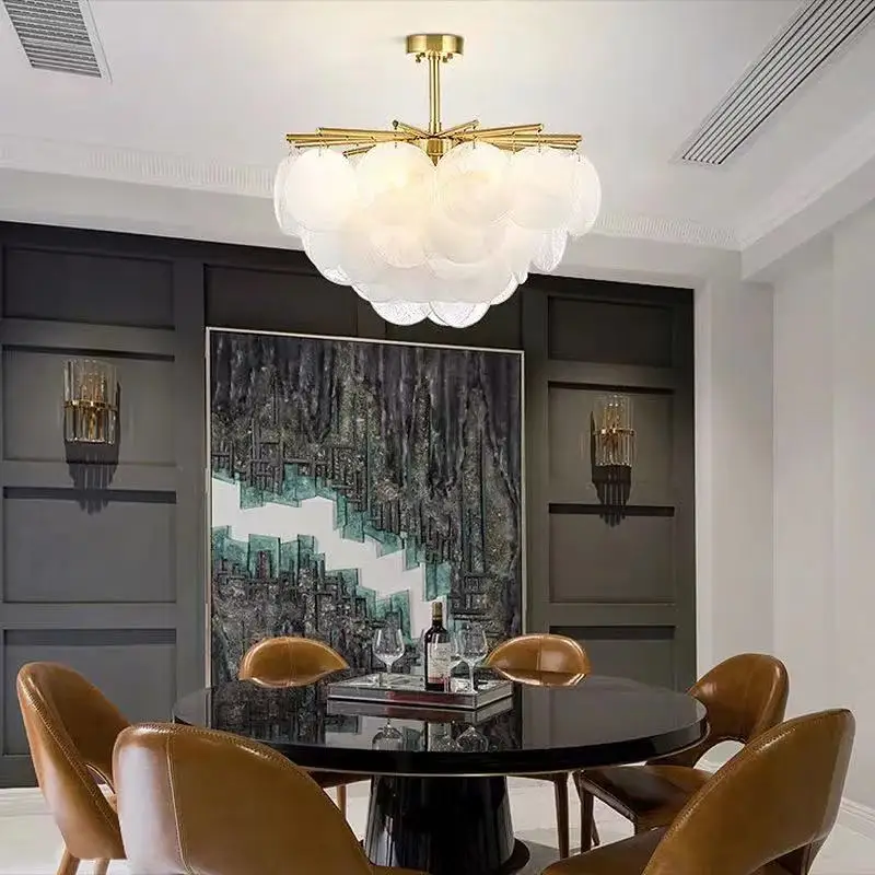 Nordic Glass Ceiling Chandelier Iron E14 for Living Room Center Table Bedroom Hall Home Luxury Decor Lusters Lighting Luminaires ceiling chandelier