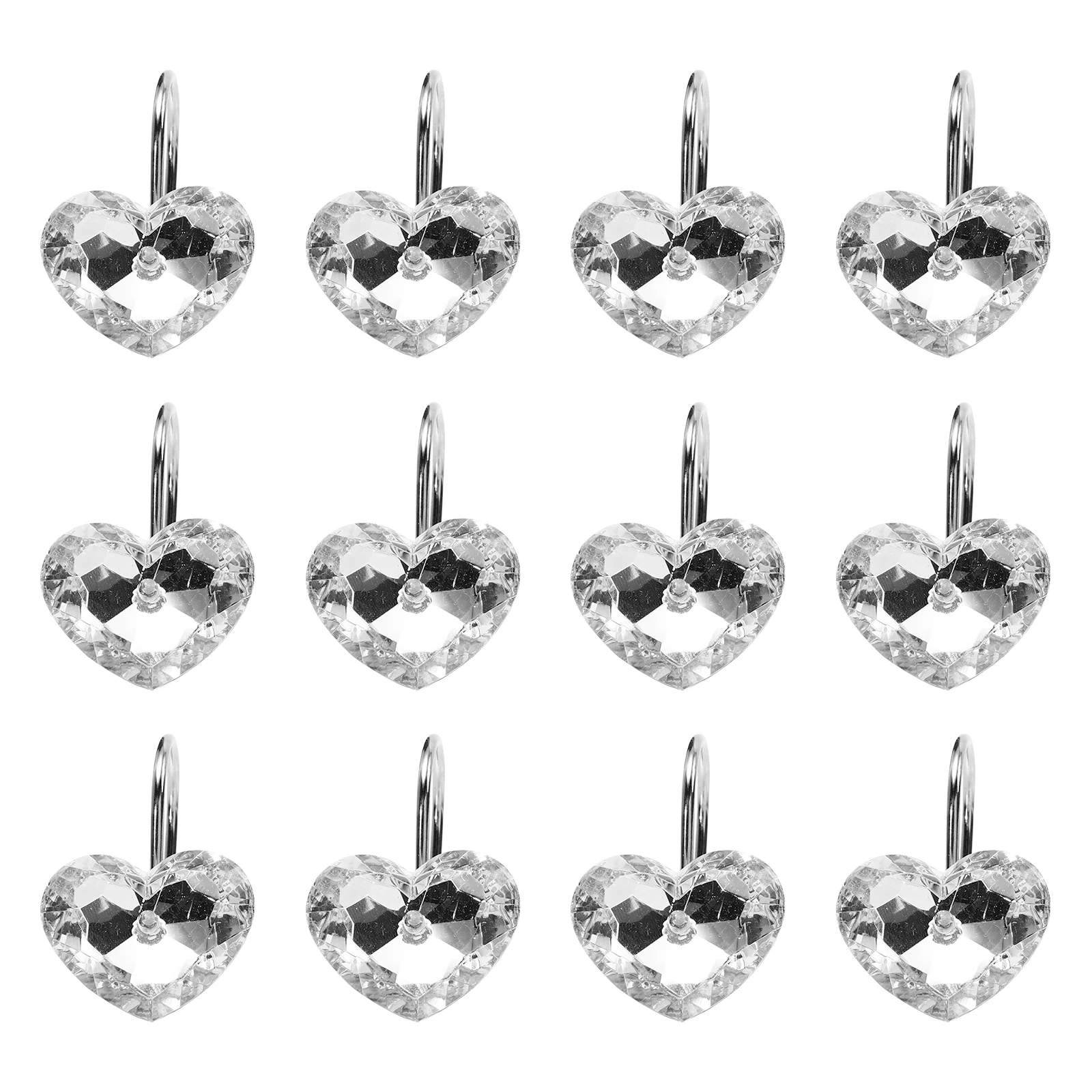 

12pcs Diamond Shower Curtain Hook Shower Curtain Clips Acrylic Curtain Hooks