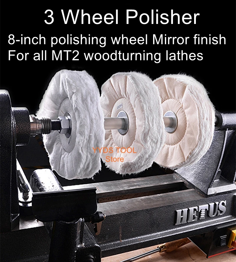 8 inch wool cloth wheel polishing wax bong shaped polishing polisher wood spinning woodworking lathe