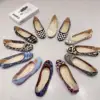 11 Colors Stretch Fabric Shoes Woman Knitted Loafers Breathable Checkered Flats Ladies Ballerinas Mocasines Femme Polyester Shoe 3
