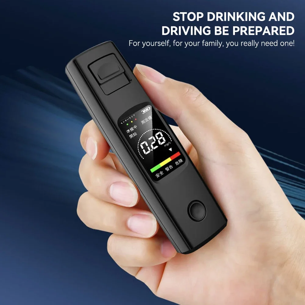 Portable Alcohol Tester High-precision Traffic Alcohol Tester Vehicle Type C Charging Breathalyzer Measuring Instrument alcohol tester breath alcohol tester
