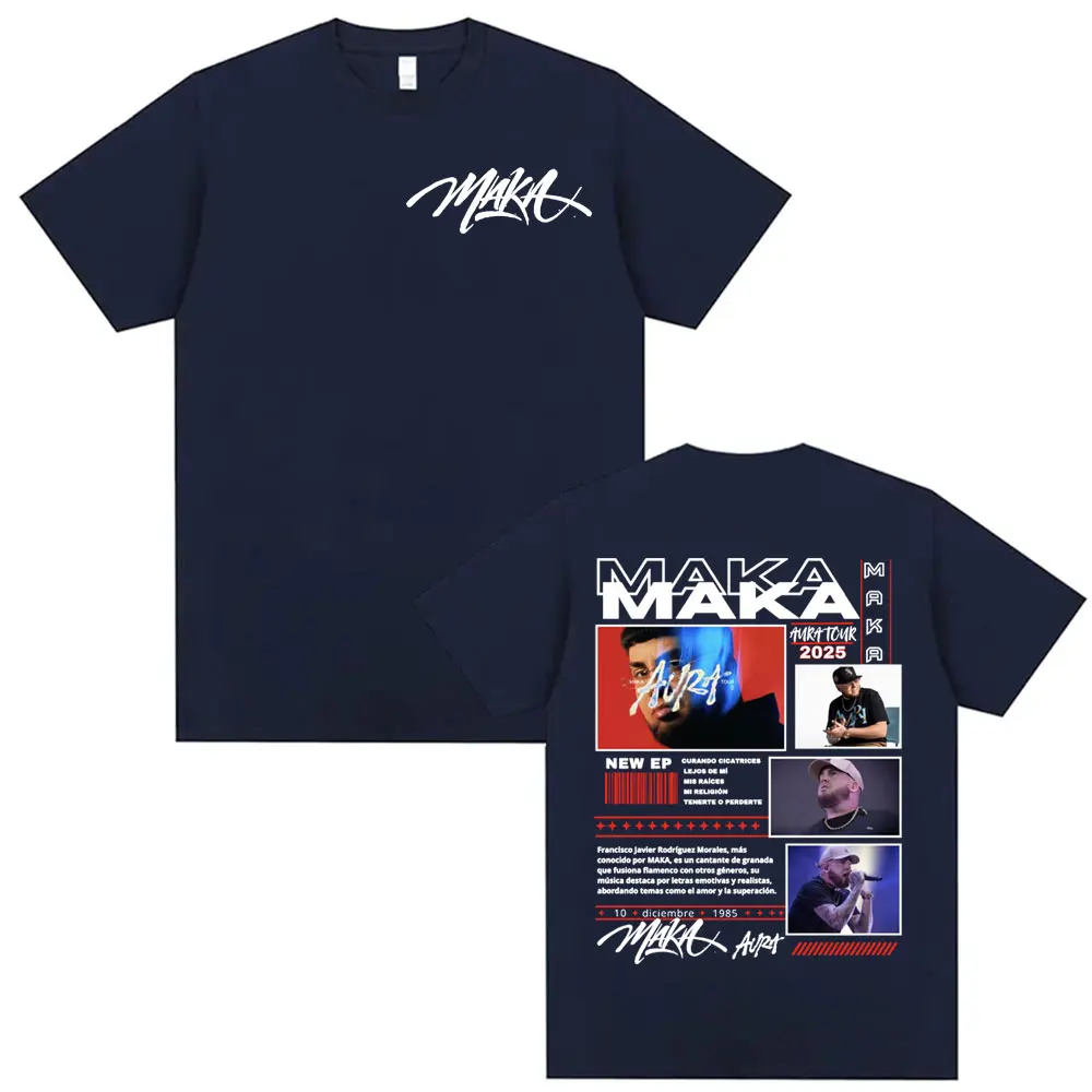 Rapper Maka Aura Tour Album 2025 T Shirts for Men Women Vintage Style Harajuku Street T-shirt Casual High Quality Cotton T Shirt 2