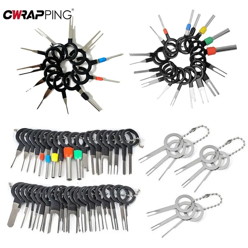Car Terminal Removal Kit 26/36/41pcs Wire Plug Connector Extractor Puller Release Pin Set, car terminal extractor, terminal removal kit, car repair tool, terminal removal tool, car terminal puller, electrical connector pin removal kit
