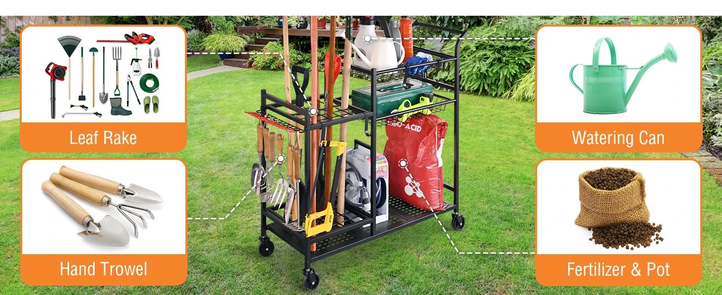 yard tool storage rack