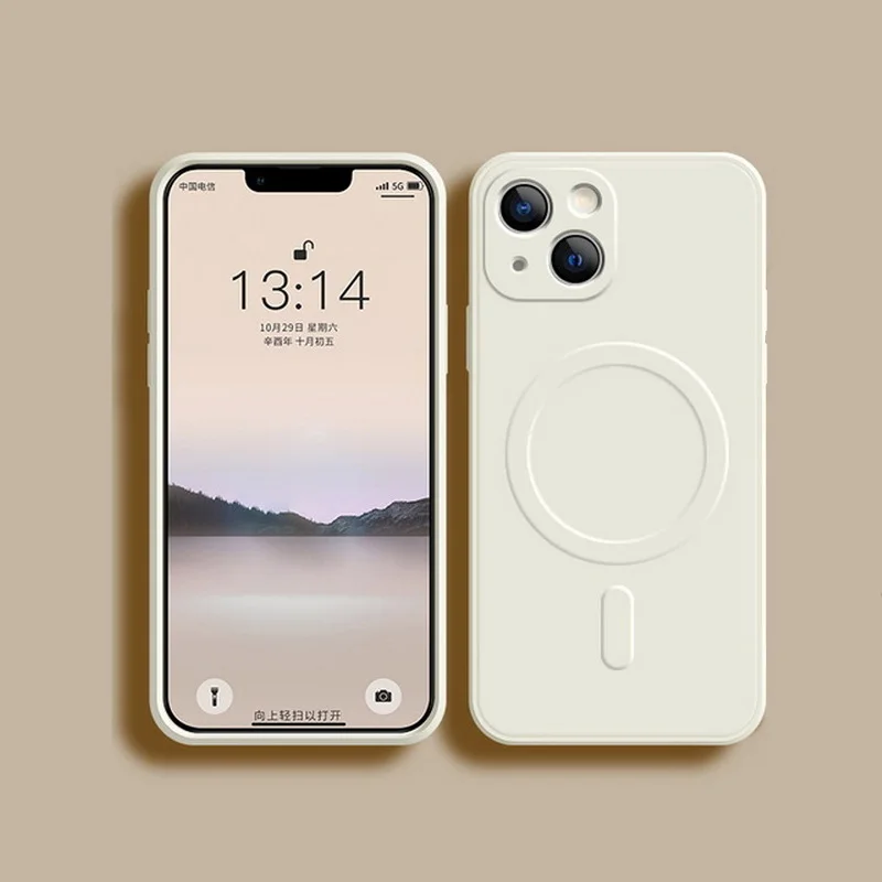 غلاف حماية سيليكون سائل مضاد للصدمات مع ميزة Magsa...